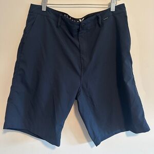 Hurley Men's Navy Blue Shorts Size 34 Pockets Flat Lay